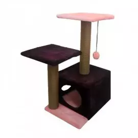 Комплекс Zooexpress Дом с полками и двумя входами, меховой однотонный для кошек (45 х 55 х 76 см, в ассортименте)