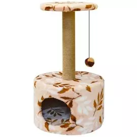 Комплекс Zooexpress Fantasy Цилиндр с полкой, меховой с рисунком для кошек (42 х 42 х 72 см)