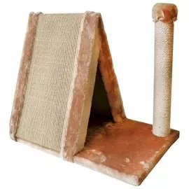 Комплекс Zooexpress Шалаш с когтеточкой, меховой однотонный для кошек (40 х 62 х 54 см, в ассортименте)