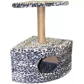 Комплекс Zooexpress Угловой с полкой, меховой жаккардовый для кошек (43 х 43 х 72 см, в ассортименте)