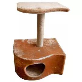 Комплекс Zooexpress Волна с когтеточкой и полкой, меховой однотонный для кошек (44 х 54 х 76 см, в ассортименте)