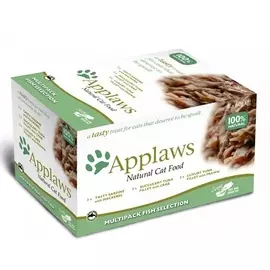 Консервы Applaws Cat Fish Selection MP набор Рыбное ассорти для кошек (8 шт по 60 г, Рыбное ассорти)