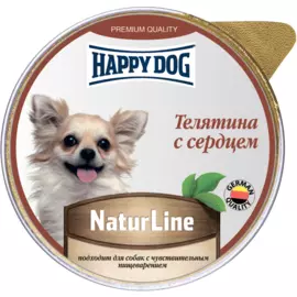 Консервы Happy Dog Natur Line паштет с телятиной и сердцем для собак мелких пород (125 г, Телятина с сердем)
