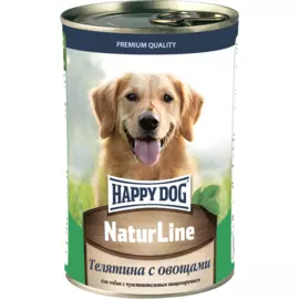 Консервы Happy Dog Natur Line с телятиной и овощами для собак (410 г, Телятина с овощами)
