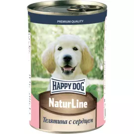 Консервы Happy Dog Natur Line с телятиной и сердцем для щенков (410 г, Телятина с сердцем)