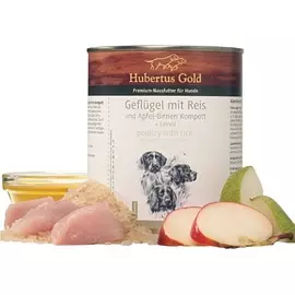 Консервы Hubertus Gold мясо птицы с рисом, яблоками и грушей для собак (800 г, Птица с рисом, яблоками и грушей)