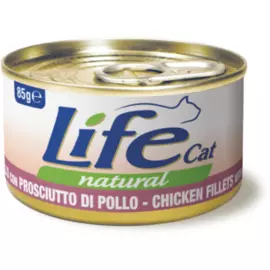 Консервы Lifecat chicken with ham курица с ветчиной в бульоне для кошек (85 г, Курица с ветчиной)