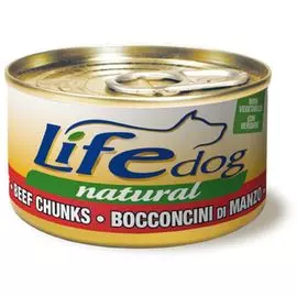 Консервы Lifedog beef chunks with vegetables кусочки говядины с овощами в соусе для собак (90 г, Говядина с овощами)