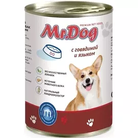 Консервы mr. Dog с Говядиной и языком для собак (410 г, Говядина и язык)