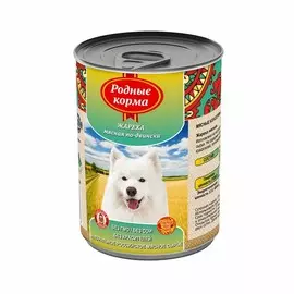 Консервы Родные Корма жареха мясная по-двински для собак (970 г, Жареха мясная)