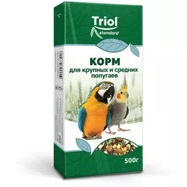 Корм Triol Standard для крупных и средних попугаев 500 г (500 г, )
