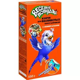 Корм Зоомир Веселый Попугай с минералами для волнистых попугаев 450 г (450 г, )