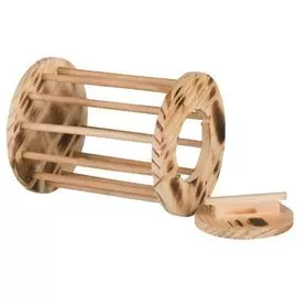 Кормушка Trixie круглая для сена напольная обожённое дерево (ф 15 ×19 см)