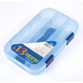 Коробка рыболовная Salmo Allround универсальная 21 x 13 x 3,7 см (21 x 13 x 3,7 см, Прозрачный, синий)