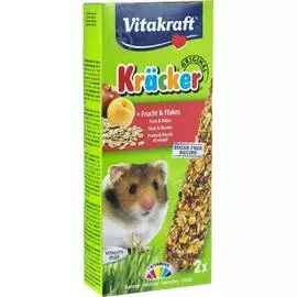 Крекеры Vitakraft Kracker Fruits &amp; Flakes фруктовые для хомяков (2 шт, Фруктовые)