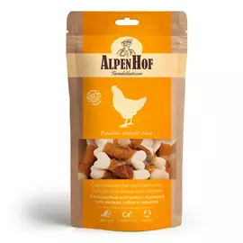 Лакомство AlpenHof Кальциевые косточки с курицей для мелких собак и щенков (50 г, Курица)