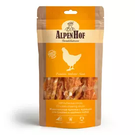 Лакомство AlpenHof Жевательные палочки с курицей для средних и крупных пород собак (80 г, Курица)