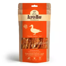 Лакомство AlpenHof Жевательные палочки с уткой для средних и крупных пород собак (80 г, Утка)