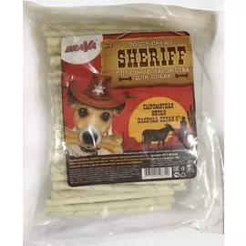 Лакомство Brava Шериф Sheriff Сыромятная Витая Палочка Белая для собак (12,5 см (100 шт),)