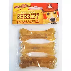 Лакомство Brava Sheriff Сыромятная Прессованная Косточка для собак (7,5 см (50 шт),)