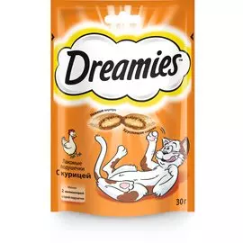 Лакомство Dreamies для кошек с курицей 30 г