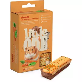 Лакомство Little One бисквиты для декоративных животных с морковью и шпинатом (5 х 7 г, Морковь и шпинат)