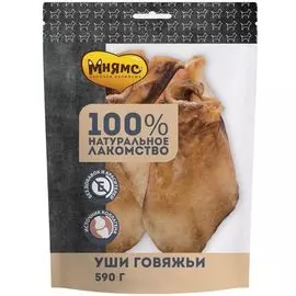 Лакомство Мнямс Уши говяжьи для собак (590 г)