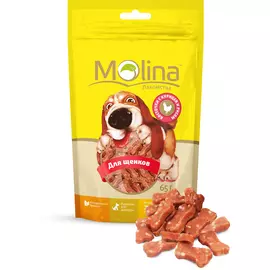Лакомство Molina Косточки с курицей и рисом для щенков 65 г (65 г, )