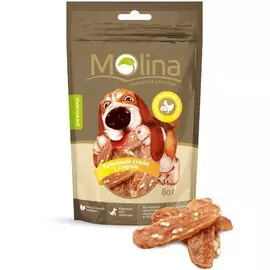 Лакомство Molina Куриный стейк с сыром для собак, 80 г (80 г, )