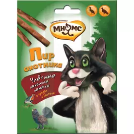 Лакомство палочки Мнямс Пир охотника для кошек (3 х 4 г, Дичь и гусь)