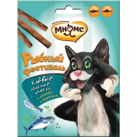 Лакомство палочки Мнямс Рыбный фестиваль для кошек (3 х 4 г, Лосось и форель)