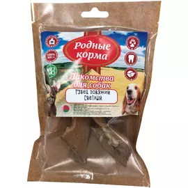Лакомство Родные Корма рубец говяжий сушеный в дровяной печи светлый для собак мелких пород (35 г)