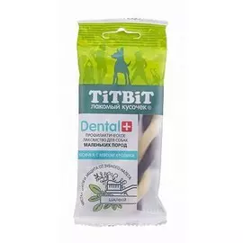Лакомство TiTBiT Dental+ Косичка с мясом кролика для собак маленьких пород (40 г)