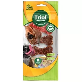 Лакомство Triol Кость прессованная Микс (7,5 см, 4 шт, Сыромятая кожа)
