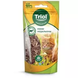 Лакомство Triol Мини-медальоны для кошек (40 г, Кролик с треской)