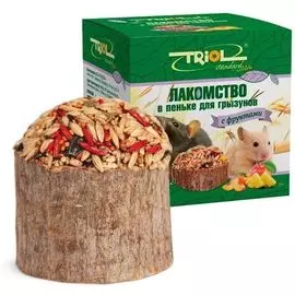 Лакомство в пеньке Triol Standard для мелких грызунов (70 г, С овощами)