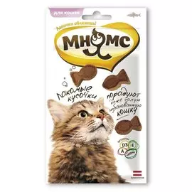 Лакомые кусочки Мнямс в форме рыбок со вкусом лосося для кошек (35 г, Лосось)