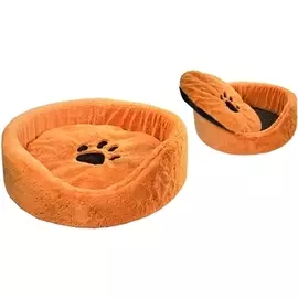 Лежак Дарэлл Zоо-М Lisa круглый с подушкой для животных (40 х 40 х 16 см, Рыжий)