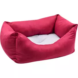 Лежанка пухлик Zooexpress бордо поплин для кошек и собак (49 х 36 х 22 см, Бордовый)