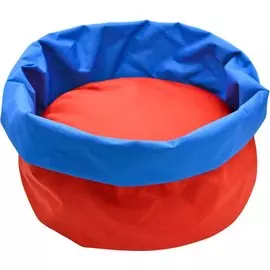 Лежанка Zooexpress "Морская" круглая с бортом красный с синим для животных (Ø 48 х 43 см)