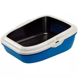 Лоток Ferplast BIRBA для кошек, с системой просеивания (Д 55,5 х Ш 45,5 х В 22 см, случайный (белый, синий, черный))
