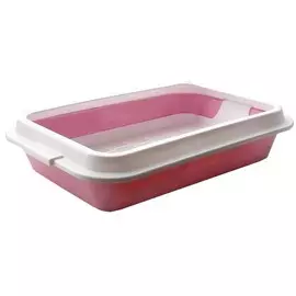 Лоток Zooexpress 11041 Кис большой с рамкой для кошек (40,5 х 27 х 8 см, В заказе будет случайный цвет)