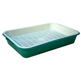 Лоток Zooexpress Адам 11020 с сеткой высокие ножки для кошек (38,5 х 26 х 6,5 см, В заказе будет случайный цвет)