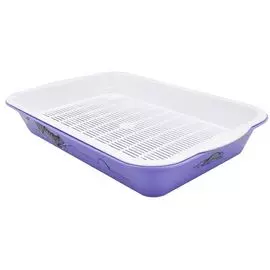 Лоток Zooexpress Ева 11141 с сеткой высокие ножки с рисунком для кошек (40 х 26,5 х 6,5 см, С рисунком)