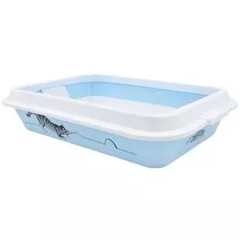 Лоток Zooexpress Кис глубокий с рамкой с рисунком для кошек (40,5 х 27 х 8 см, В ассортименте)