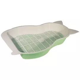 Лоток Zooexpress Кошка с сеткой для кошек (44,5 х 29,5 х 6 см, В заказе будет случайный цвет)
