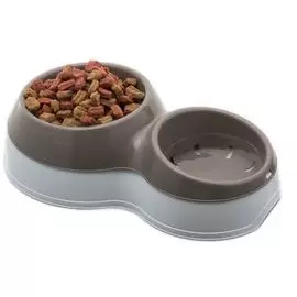 Миска Bama Pet Ciotolotto двойная коричневая для собак (2 х 500 - 400 мл, Коричневый)