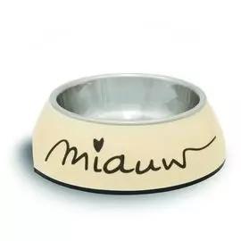 Миска Beeztees Miauw 2в1 для кошек бежевая (160 мл, Бежевая)