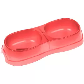 Миска Homecat Atlantis двойная рубиновый перламутр для кошек (2 x 300 мл, Рубиновый перламутр)