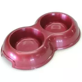 Миска Homepet двойная красный перламутр для животных (2 х 200 мл, В ассортименте)